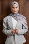 Imported Voile Nuit Pattern Shawl 04463-Silver
