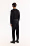 Men's Black Side Buckle Viscose Blend Easy-Iron Carrot Fit Trousers A52Y3043 - 7