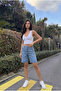 Women's High Waist Five-Pocket Denim Relaxed Fit Shorts - 5