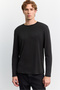 Men's Black Crew Neck Long Sleeve Basic Modal Regular Fit T-Shirt A62Y1032 - 5