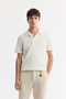 Men's Beige Elastic Waist 100% Linen Relaxed Fit Trousers B003032 - 6