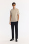 Men's Mink Non-Curling Polo Collar Zippered Bi-Stretch Interlock Regular Fit T-Shirt A61Y1003 - 5