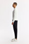 Men's Black Elastic Waist Lace-Up Bi-Stretch Regular Fit Sweatpants B003400 - 2