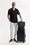Men's Black Apaj Collar Viscose Blended Short Sleeve Regular Fit Shirt A51Y2144 - 7
