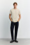 Men's Beige Crew Neck Shiny Rubber Printed Interlock Regular Fit T-Shirt A62Y1031 - 5