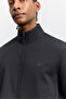 Men's Black Stand Collar Zippered Front Panel Mesh Detailed Side Pockets Technical Regular Fit Cardigan A62Y1319 - 2