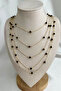 Gold Color Beaded Layered Multi Chain Necklace (35Cm-50Cm) - 4