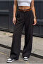 High Waist Belted Oversize Loose Elastic Waist Palazzo Trousers - 4