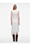 Slim Fit Asymmetrical Cut Crew Neck Sleeveless Midi Floral Lace Dress - 3