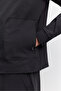 Men's Black Stand Collar Zippered Printed Technical Fabric Regular Fit Sweatshirt A62Y1226 - 3