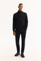 Men's Black Stand Collar Zippered Cotton Bi-Stretch Regular Fit Sweatshirt A52Y1282 - 6