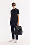 Men's Navy Blue Non-Curling Polo Collar Cotton Pack Technical Fabric Regular Fit T-Shirt A61Y1097 - 7