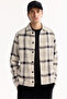 Men's Ecru Classic Collar Soft Touch Plaid Comfort Fit Shirt Jacket A52Y2008 - 2