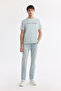 Men's Gray Crew Neck Reflective Bi-Stretch Interlock Regular Fit T-Shirt A51Y1037 - 5