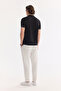 Men's Black Non-Curling Polo Collar Buttoned Bi-Stretch Interlock Regular Fit T-Shirt A61Y1075 - 5