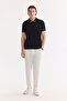 Men's Black Non-Curling Polo Collar Buttoned Bi-Stretch Interlock Regular Fit T-Shirt A61Y1075 - 6