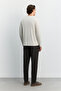 Men's Beige Crew Neck Long Sleeve Basic Modal Regular Fit T-Shirt A62Y1032 - 4