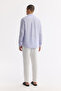 Men's Lilac Button down Collar 100% Linen Comfort Fit Shirt B002191 - 4