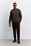 Men's Brown Crew Neck 3 Thread Threaded -4 Degree Resistant Regular Fit Sweatshirt A62Y1291 - 7