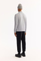 Men's Gray Mock Neck Inside K Checked Ş Brushed Inside Technical Fabric Regular Fit Sweatshirt A52Y1219 - 4
