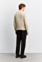Men's Beige Crew Neck Viscose Blended Basic Knitwear Regular Fit Sweater B005021 - 4