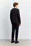 Men's Black Crew Neck Long Sleeve Basic Modal Regular Fit T-Shirt A62Y1032 - 4