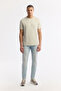 Men's Beige Crew Neck Printed Bi-Stretch Interlock Regular Fit T-Shirt A51Y1132 - 6