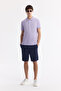 Men's Lilac Non-Curling Polo Neck 100% Cotton Basic Regular Fit T-Shirt B001032 - 4