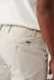 Men's Beige Side Pocket Stretch Fabric Waffle Cotton Lightweight Relaxed Fit Trousers A41Y3202 - 7