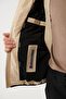 Men's Beige Hooded Water Repellent Windproof Inflatable Coat with Carrying Strap A32Y6041 - 7