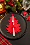 6 Pieces Christmas Decorative Cutlery New Year Tableware Accessory - Decorative Felt Ornament New Year