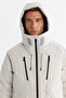 Men's Light Grey Hooded Water Repellent Windproof Goose down Comfort Fit Coat A42Y6044 - 2