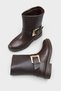 Women's belt buckle detailed daily boots feros coffee - 3