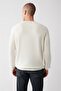 Men's Ecru Crew Neck Raglan Sleeve Knitwear Sweater A32Y5155 - 4