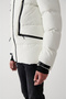 Men's White Water Repellent Windproof Hooded Puffer Jacket with Thermometer A32y6015 - 4
