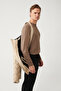 Men's Beige Hooded Water Repellent Windproof Inflatable Coat with Carrying Strap A32Y6041 - 5