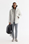 Men's Light Grey Hooded Water Repellent Windproof Goose down Comfort Fit Coat A42Y6044 - 8