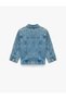 Cotton Covered Pocket Buttoned Long Sleeve Denim Jacket - 5