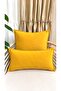 Pearl Velvet Textured Mustard Yellow Throw Pillow Cover
