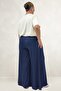 69022 Plus Size Elastic Waist Modal Skirt Trousers - Navy Blue - 5
