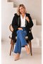 Women's Plus Size Midi Hooded Turn-Down Collar Cashmere Coat 25061