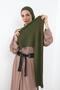 Combed Cotton Boneli Ready-Made Combed Cotton Hooded Shawl Two-Piece Set, Ps-57, Khaki - 9