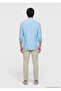 Turquoise Plain Casual Fit Long Woven Casual 100% Linen Shirt - 5