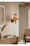 Raffia Fringed Bohemian Wicker Corded Wall Lighting Sconce - Lower Black - 2
