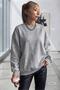 Women's Gray Crew Neck Oversize Sweatshirt - 2
