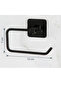 Square Adhesive Black Open Toilet Roll Holder WC Paper Holder - 3