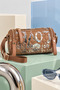 Zely Women's Printed Parachute Fabric Cylinder Model Shoulder Bag Brown - 2