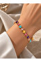 Mixed Color Gold Color Gema Women's Bracelet with Crystal Stone Cuttings - 2