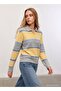 Polo Collar Striped Knit Sweater - 3