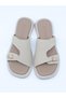 Dvm 210 Beige Suede Buckle Women's Slippers - 8